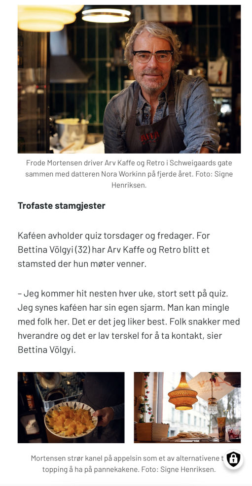 Arv Vin & Vaffel omtale i Vink