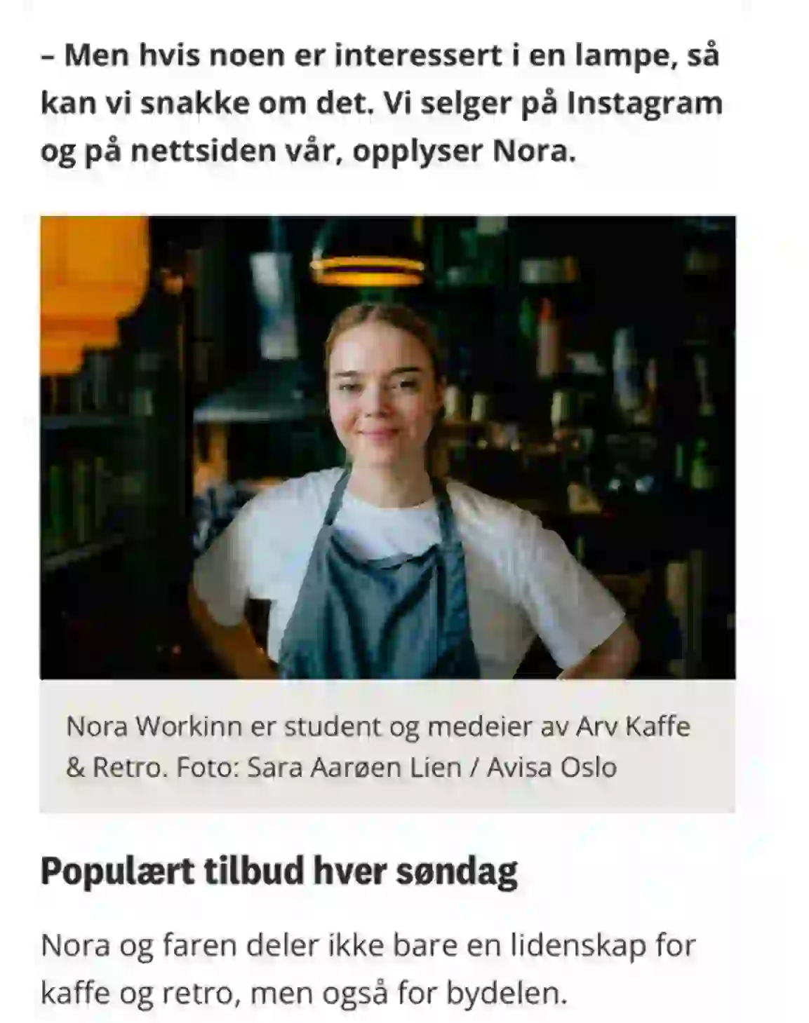 Arv Vin & Vaffel omtale i Vink